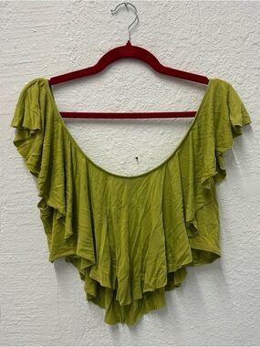 Women’s Olive Green Ruffle Off-Shoulder Top